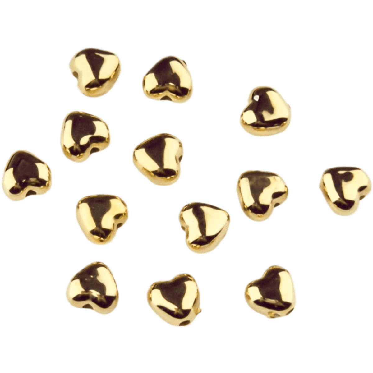 Acryl kralen - Hartje - 6 mm - Wit Goud - Afbeelding 2