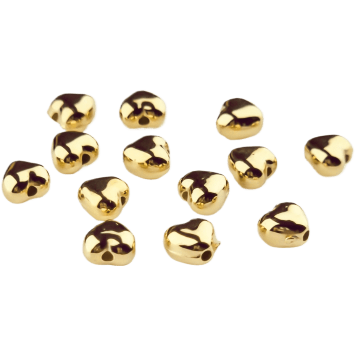 Acryl kralen - Hartje - 6 mm - Wit Goud - Afbeelding 3