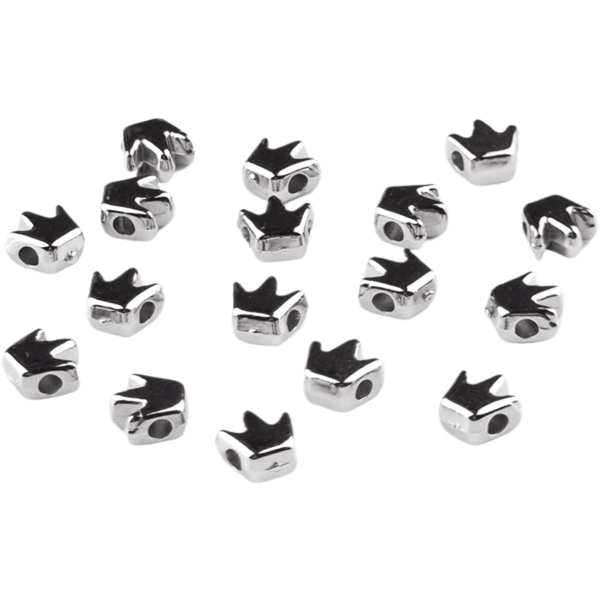 20240704_155353 Acryl kralen - Kroon - 6 mm - Zilver - Afbeelding 1