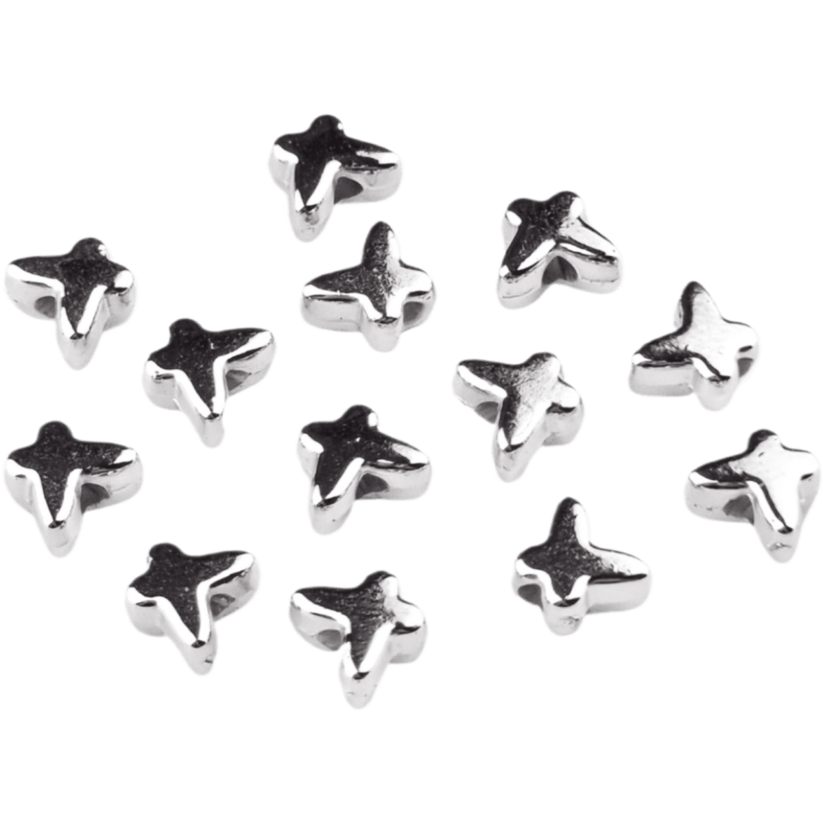 Acryl kralen - Vlinder - 6 mm - Zilver - Afbeelding 2