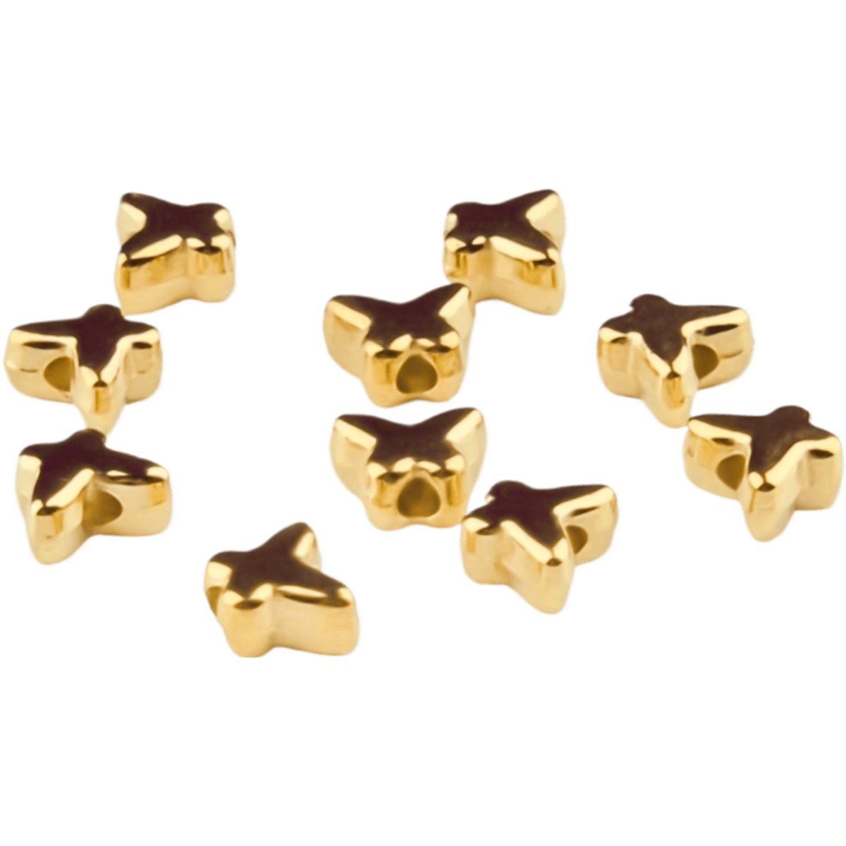 Acryl kralen - Vlinder - 6 mm - Wit Goud - Afbeelding 2