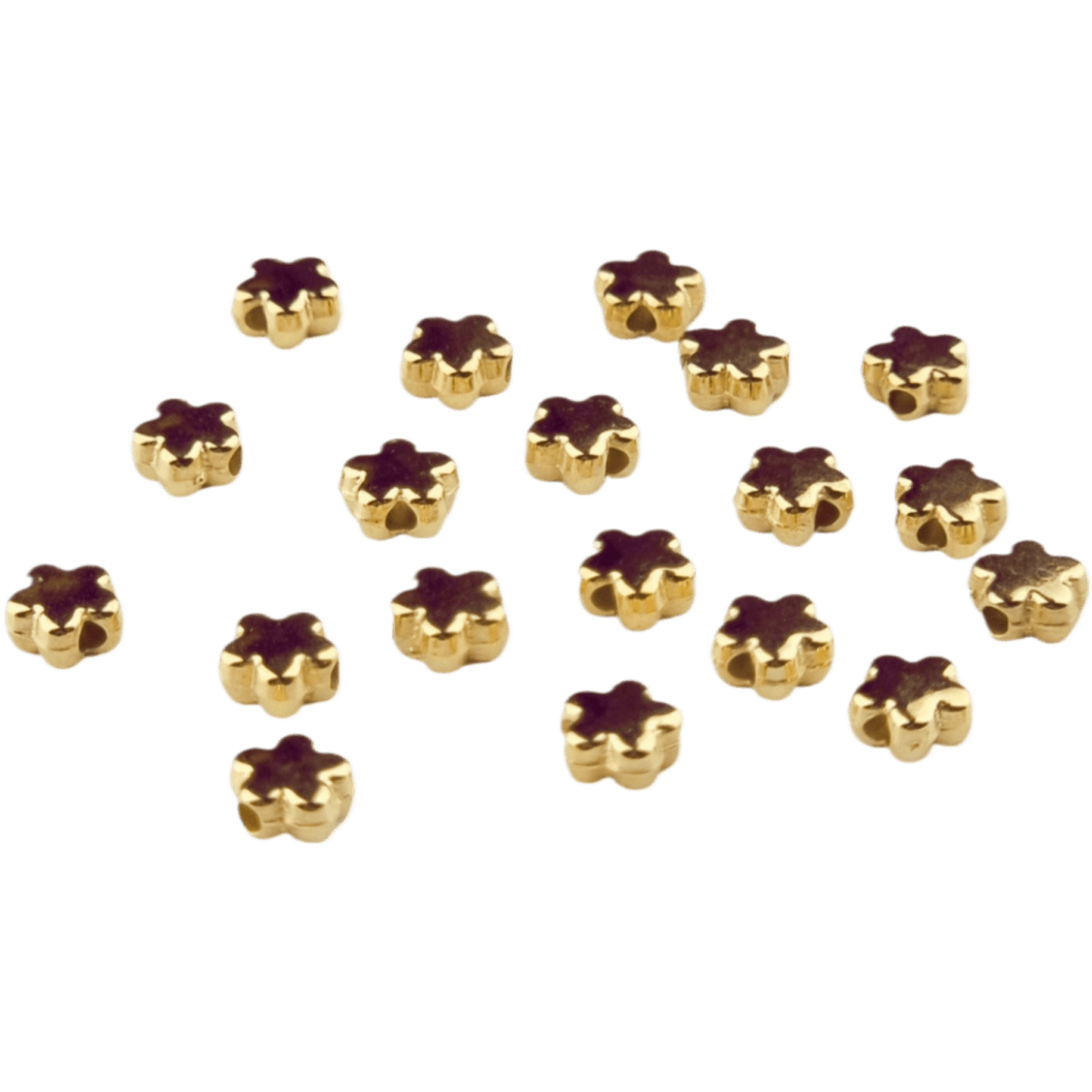 Acrylic beads - Flower - 6 mm - White Gold - Image 2