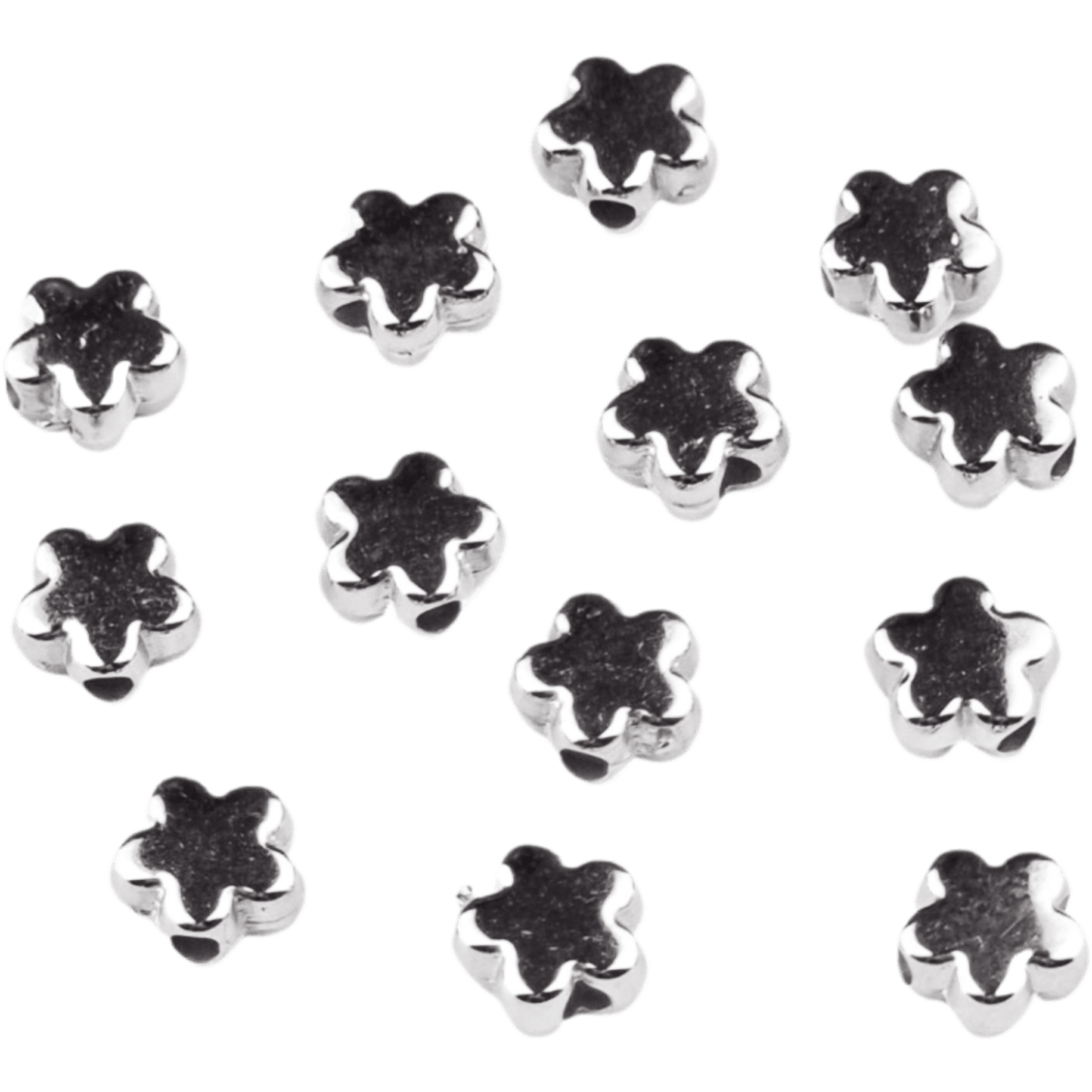 Acryl kralen - Bloem - 6 mm - Zilver - Afbeelding 2