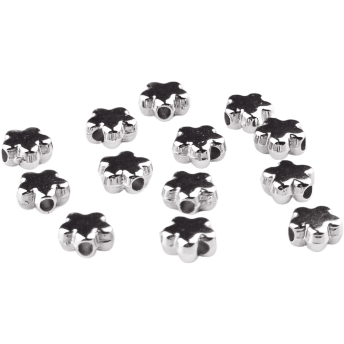 Acryl kralen - Bloem - 6 mm - Zilver - Afbeelding 3