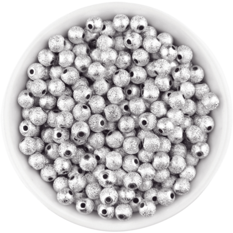Acryl kralen - Relief - 6 mm - Zilver