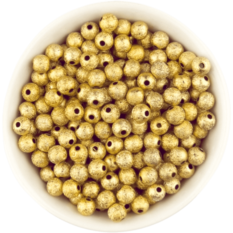 Acryl kralen - Relief - 6 mm - Wit Goud