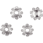 Acryl kralen - Kralenkapjes - Bloem - 12 mm - Wit Zilver