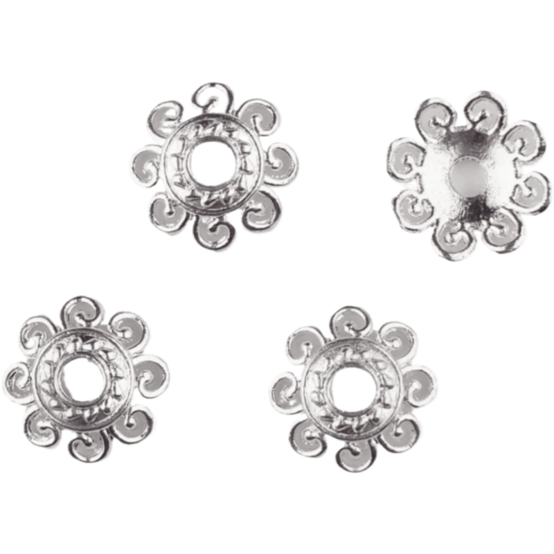 Acryl kralen - Kralenkapjes - Bloem - 12 mm - Wit Zilver