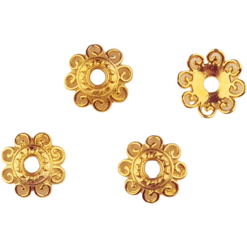 Acryl kralen - Kralenkapjes - Bloem - 12 mm - Goud