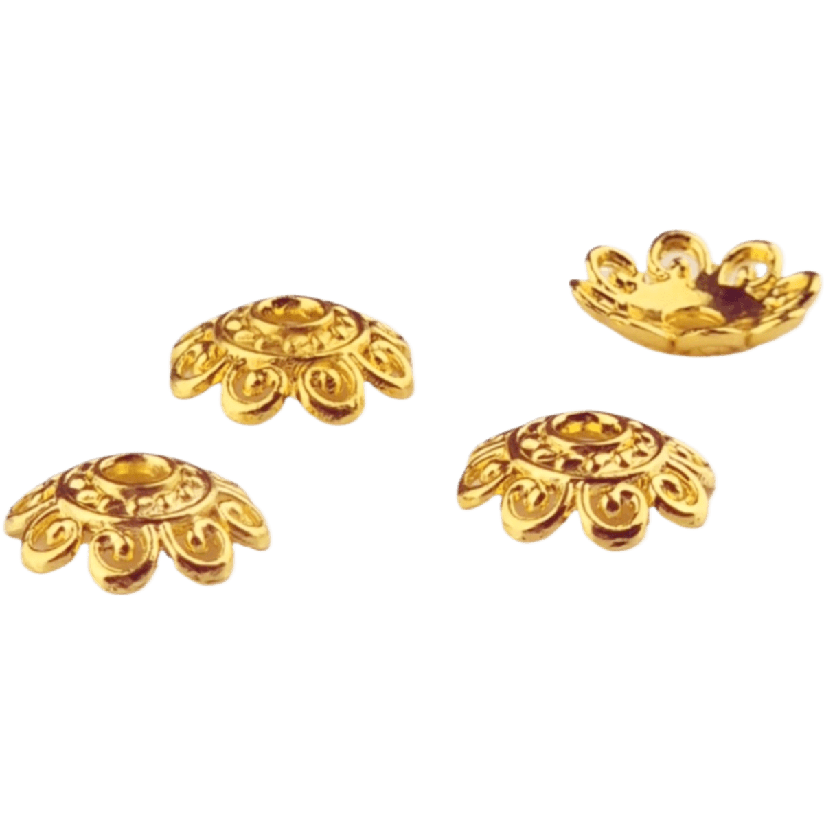 Acryl kralen - Kralenkapjes - Bloem - 12 mm - Goud - Afbeelding 2