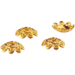 Acryl kralen - Kralenkapjes - Bloem - 12 mm - Goud - Afbeelding 2