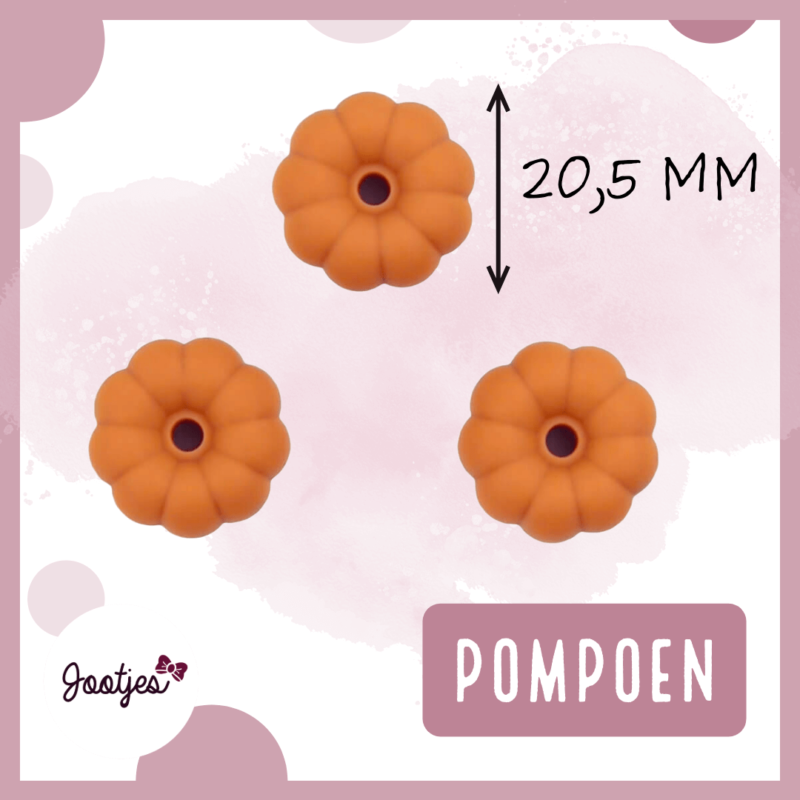 Siliconen kralen pompoen 8 x 20,5 mm groothandel