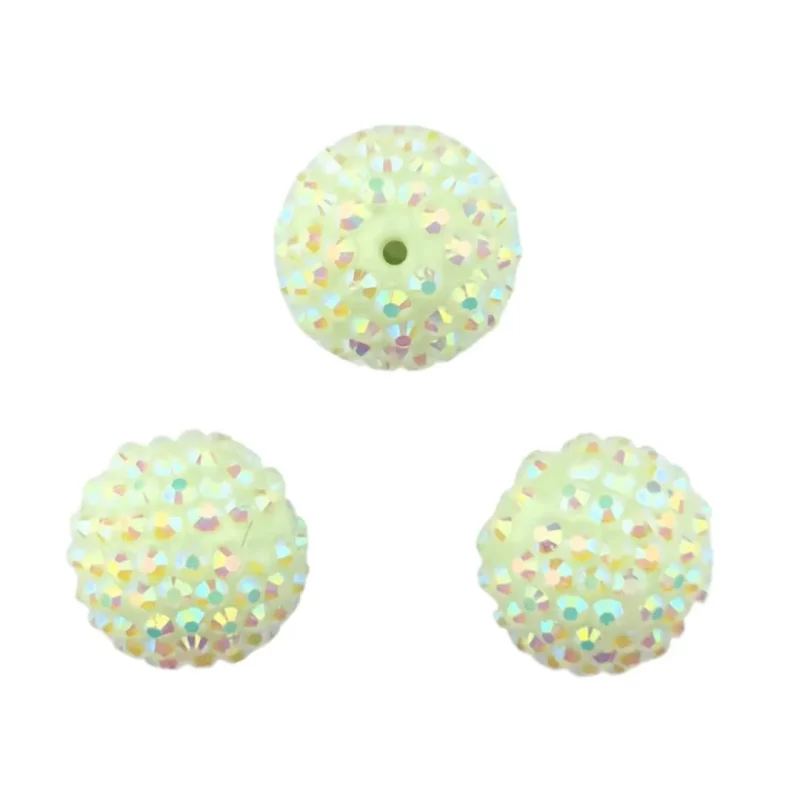 Acryl kralen met Steentjes - 20 mm - Licht Groen