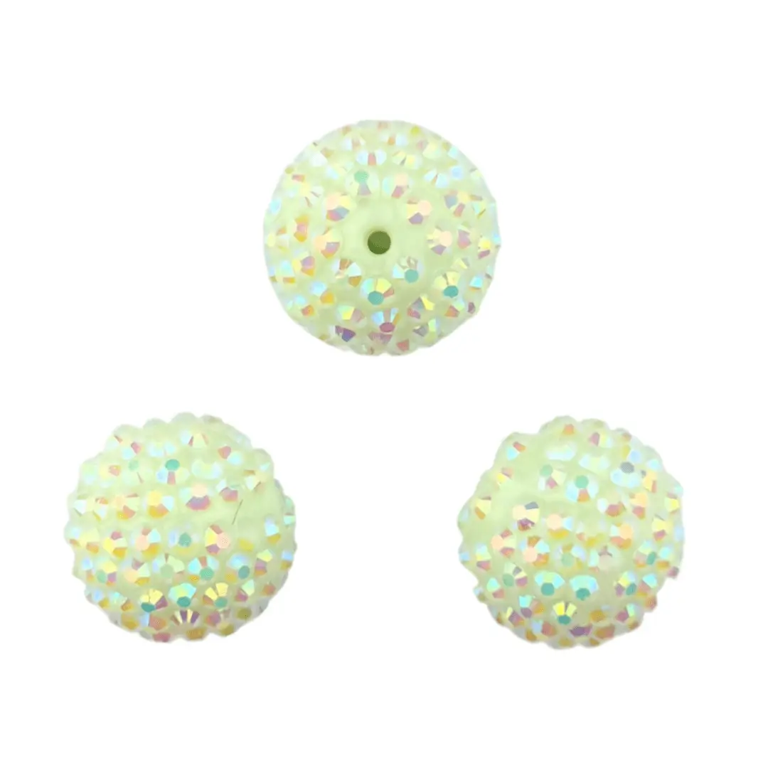 Unbetitelt (4) Acrylperlen mit Steinen - 20 mm - Hellgrün – Bild 1