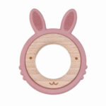 Siliconen bijtring konijn groothandel baby accessoires littlejo little jo rose