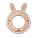 Silicone teething ring rabbit wholesale baby accessories littlejo little jo taupe
