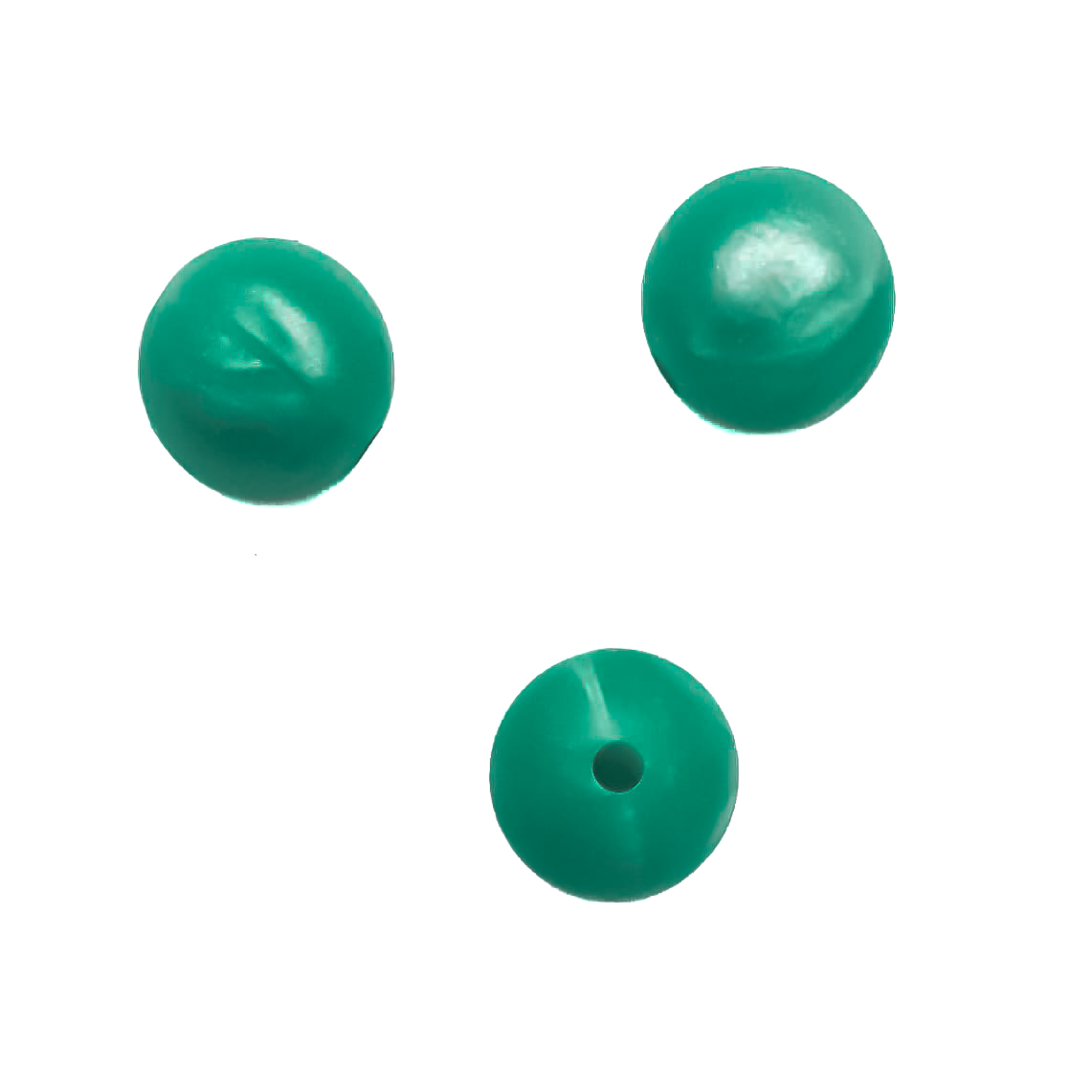 Namenlos-661 Silikonperlen - Rund - 6 mm - Metallisch Smaragd - Pro 50 Stück – Bild 1