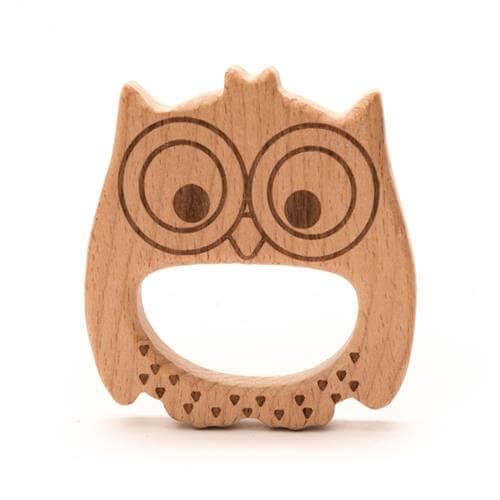 Houten bijtring Durable Uil