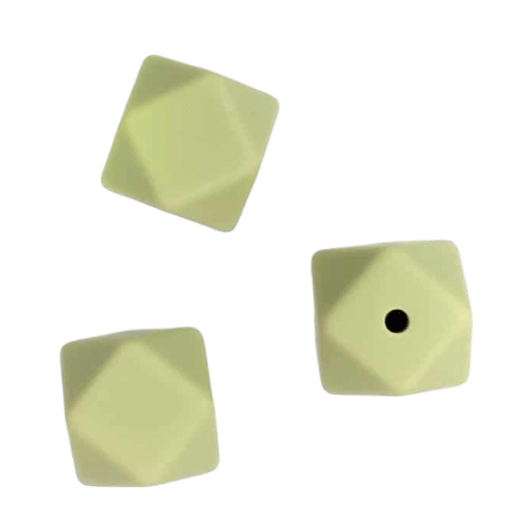 Silikonperlen Sechseck Pistazie Schnuller Schnur Beißring