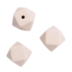 Anneau de dentition Hexagone 14 mm en silicone dentelle ancienne crème