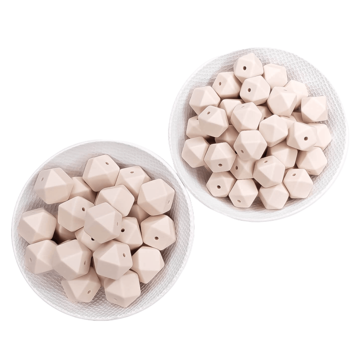 Anneau de dentition Hexagone en silicone dentelle ancienne crème pour tétine