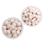 Anneau de dentition Hexagone en silicone dentelle ancienne crème pour tétine