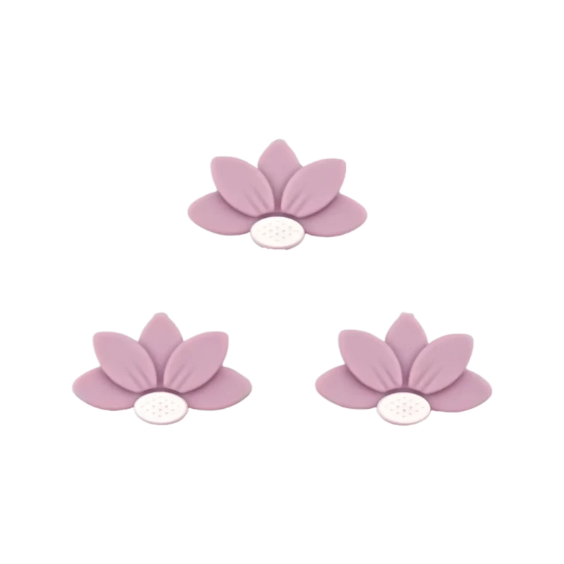 Silikonperlen - Halbes Gänseblümchen/Blume - Puderflieder