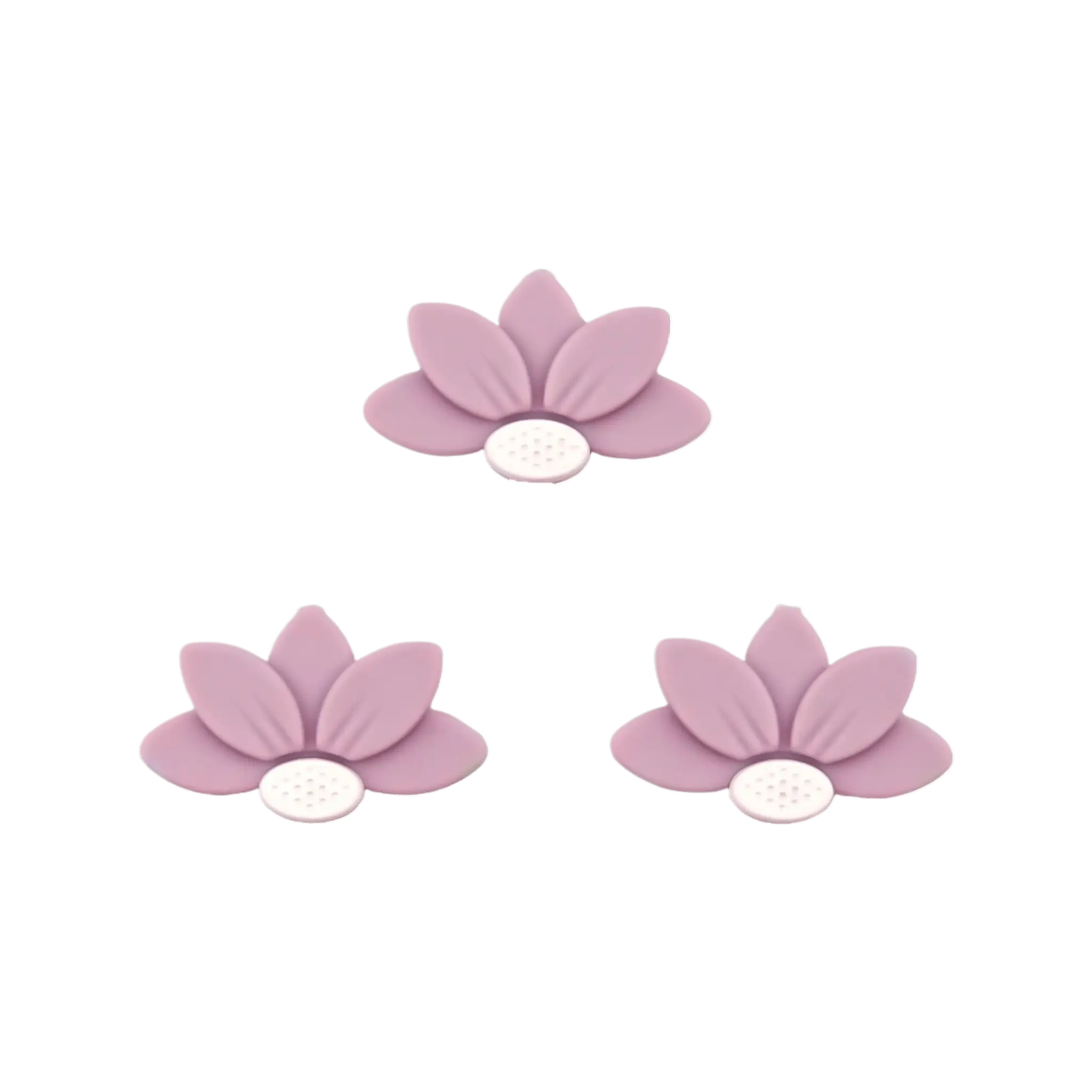 Naamloos-295 Silikonperlen - Halbes Gänseblümchen/Blume - Puderflieder – Bild 1