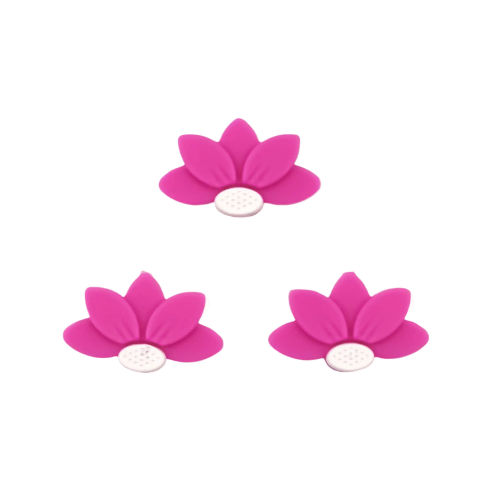 Naamloos-303 Siliconen Kralen - Halve Daisy/Bloem - Fuchsia - Afbeelding 1