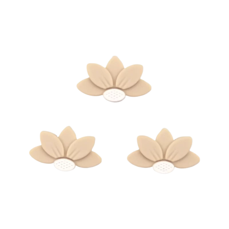 Silikonperlen - Halbes Gänseblümchen/Blume - Alte Spitze