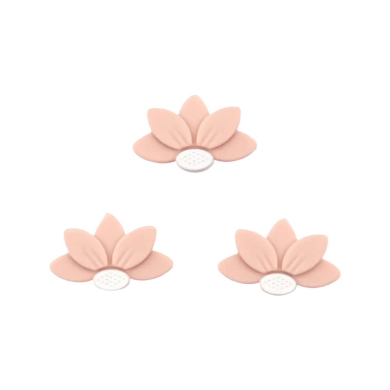 Silikonperlen - Halb Gänseblümchen/Blume - Helles Pfirsich