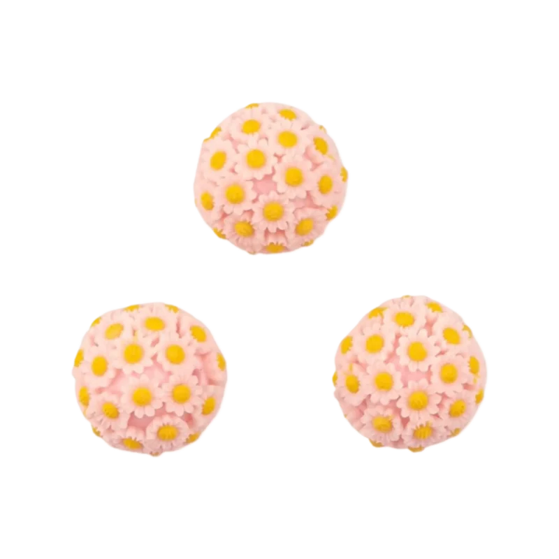 Perle acrylique avec fleurs - 20 mm - Light Peach