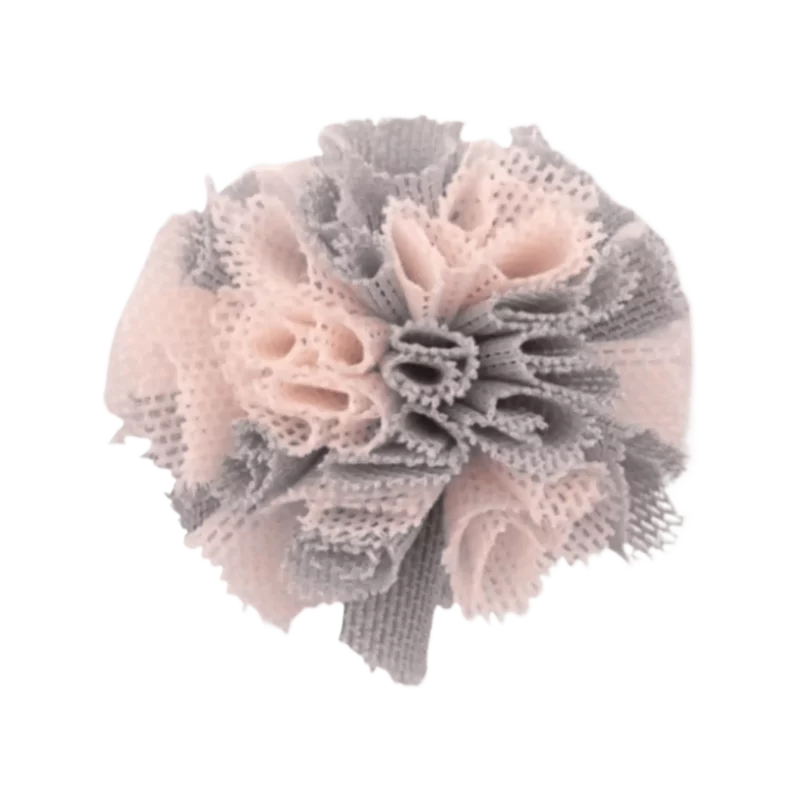 Pompon Blended Ruffles 30 mm - Fossil Grey/Light Peach