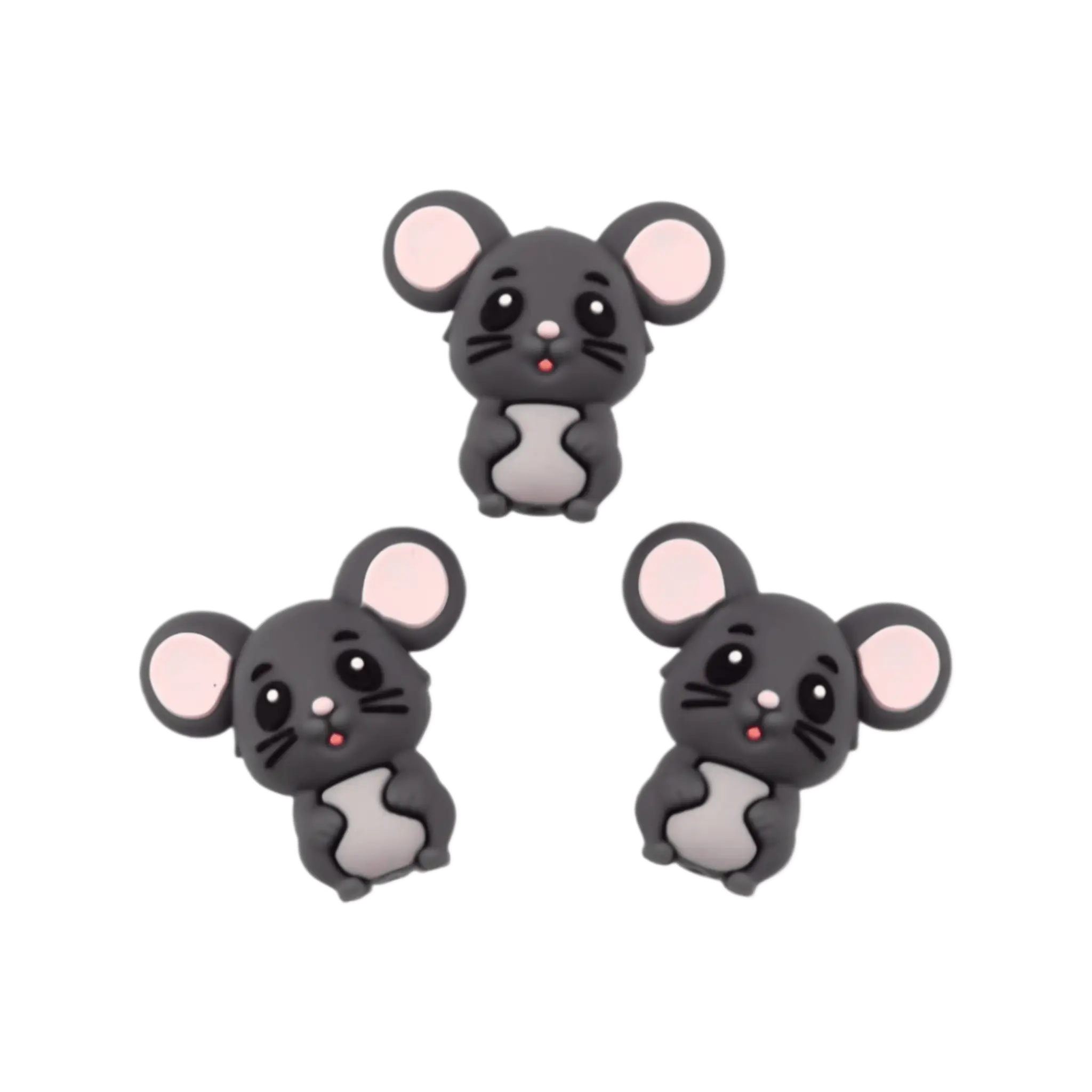 Naamloos-335 Perle de silicone - 3D - Souris - Anthracite – Image 1