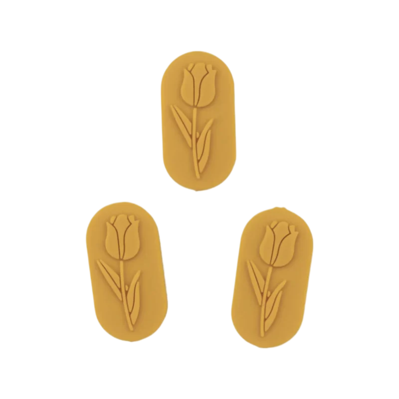 Silikonperlen - Tulpenstein - Ockergelb