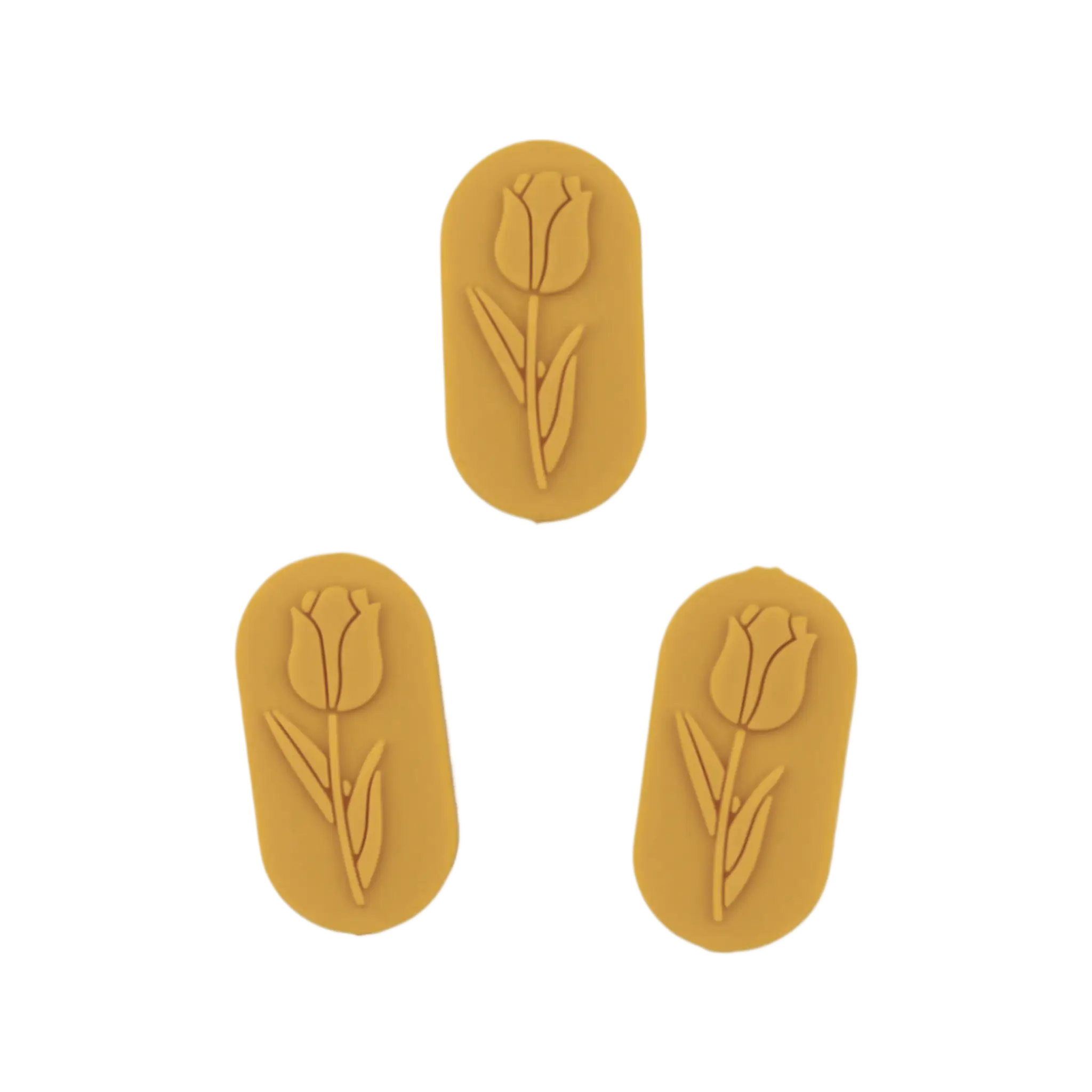 Namenlos-340 Silikonperlen - Tulpenstein - Ockergelb – Bild 1