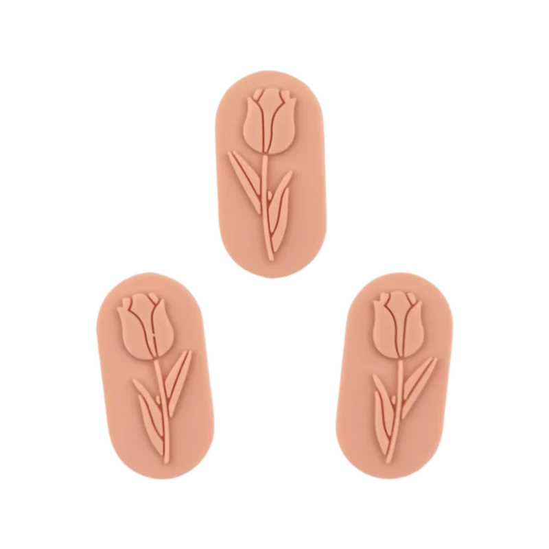 Silikonperlen - Tulpenstein - Pfirsich Nackt