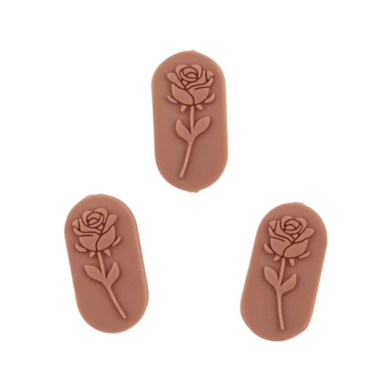 Silikonperlen - Rosestone - Milchschokolade