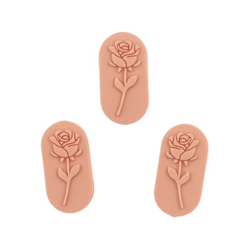 Silikonperlen - Rose Stein - Pfirsich Nackt