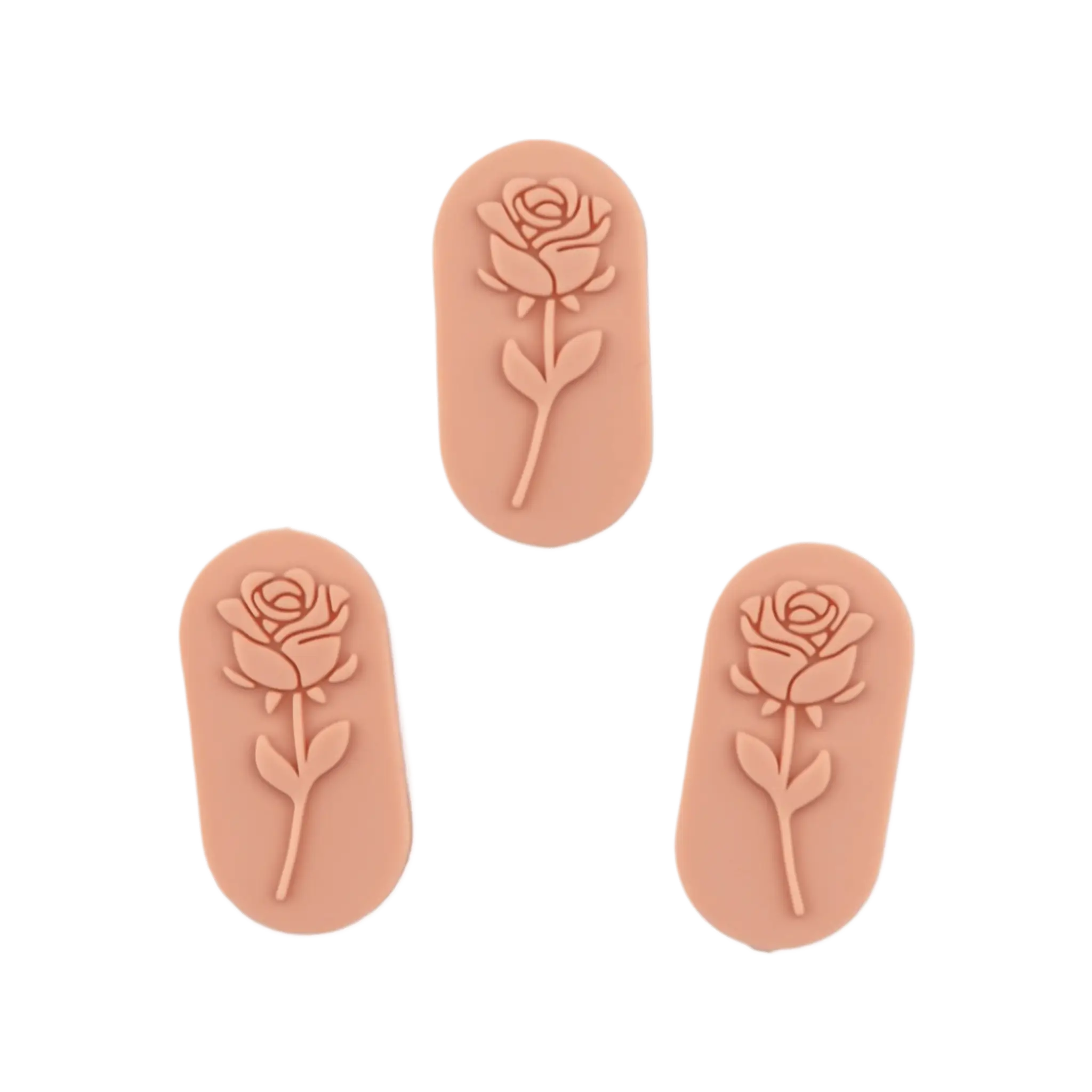 Namenlos-349 Silikonperlen - Rose Stein - Pfirsich Nackt – Bild 1