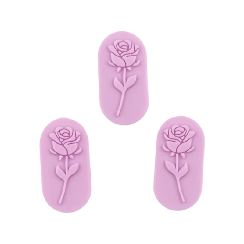 Silikonperlen - Rose Stein - Puderflieder