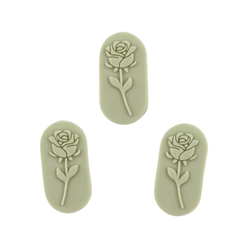 Silikonperlen - Rose Stein - Pistazie