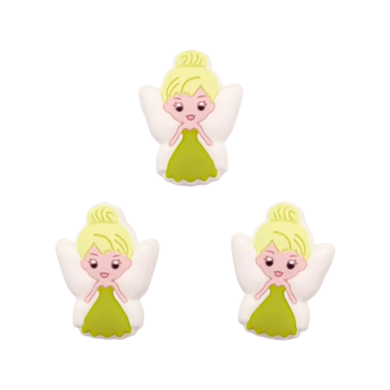 Siliconen kralen - Fee - Wit - Fel groen