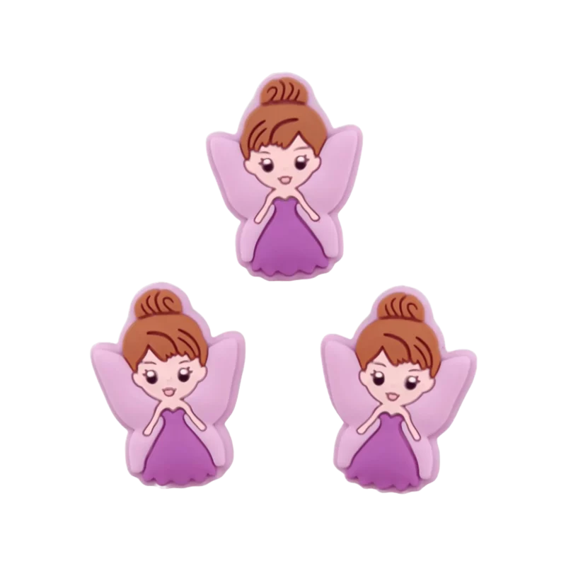 Siliconen kralen - Fee - Poeder lila - Paars