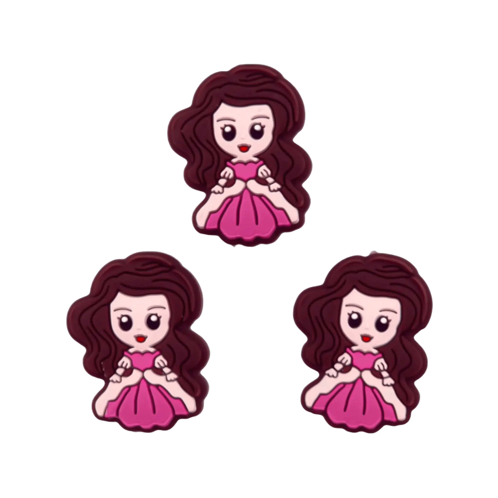 Naamloos-360 Siliconen kralen - Prinses - Choco - Magenta - Afbeelding 1