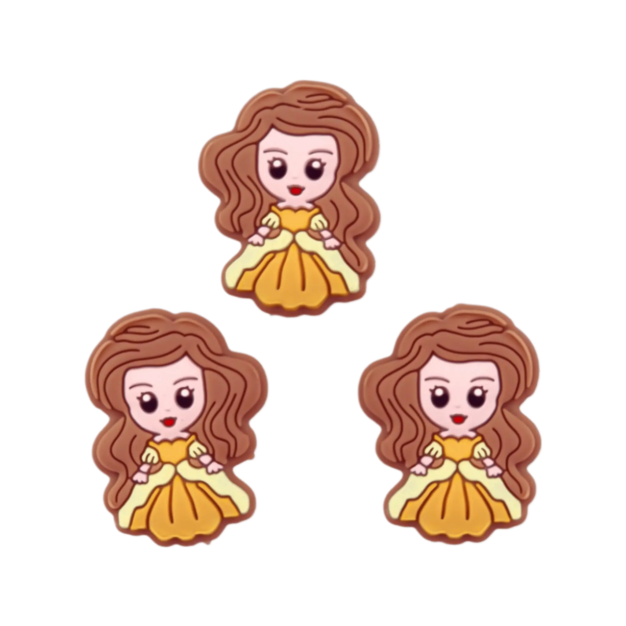 Naamloos-363 Siliconen kralen - Prinses - Milk chocolate - Oker - Afbeelding 1