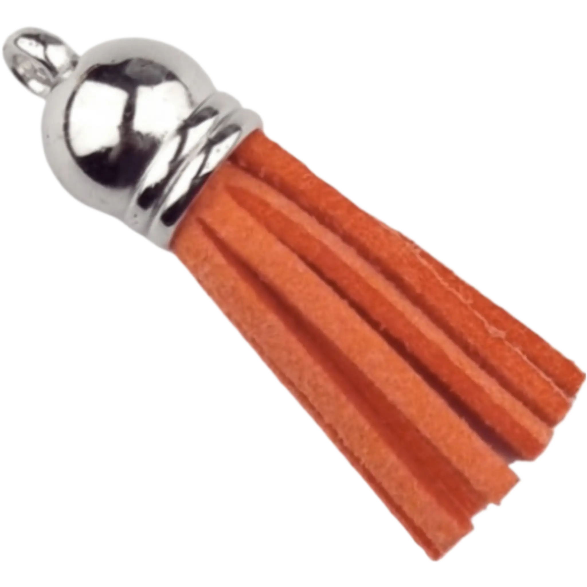 Naamloos-449 Schlüsselanhänger Quaste - 37 mm - Terracotta/Silber – Bild 1