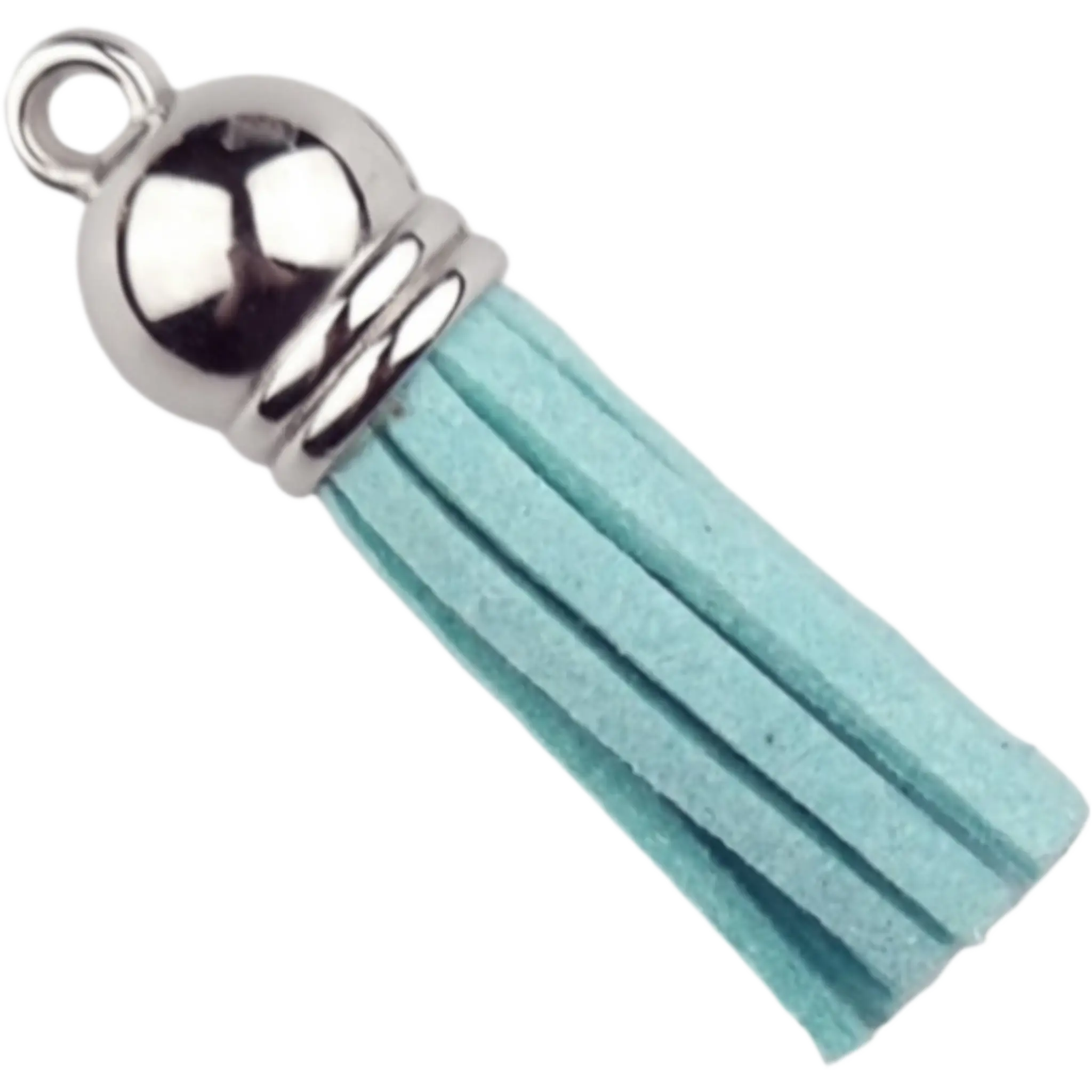 Namenlos-455 Schlüsselanhänger Quaste - 37 mm - Aquamarin/Silber – Bild 1