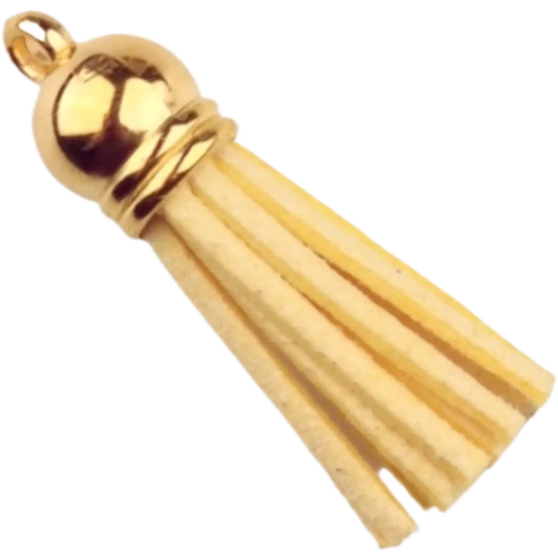 Schlüsselanhänger Quaste - 37 mm - Hellgelb/Gold