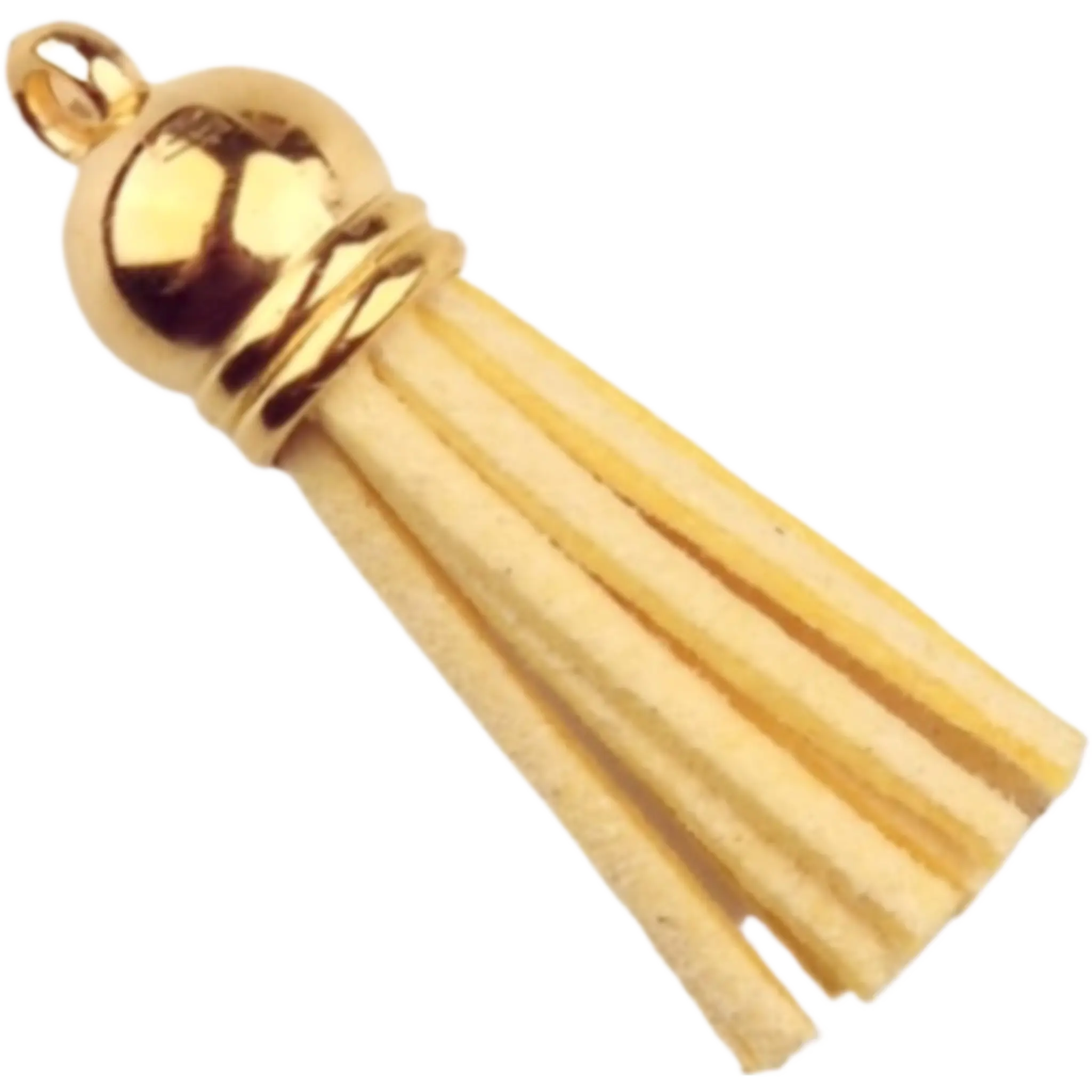 Naamloos-475 Keychain Tassel - 37 mm - Light Yellow/Gold - Image 1